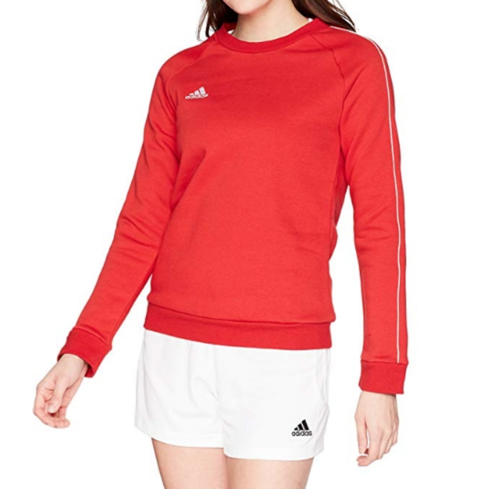 Adidas Women Top Core18 Sweater Sweatshirt Red Whi